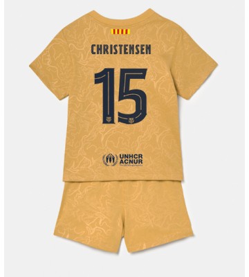 Barcelona Andreas Christensen #15 babykläder Bortatröja barn 2022-23 Korta ärmar (+ Korta byxor)